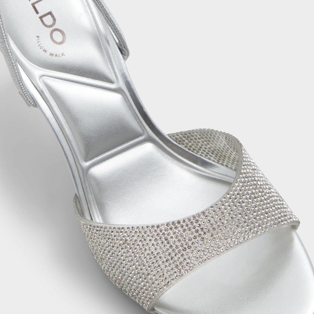 Aldo Aitana Silver Women's Heeled sandals - Slingback heeled sandal, Stiletto heel Silver