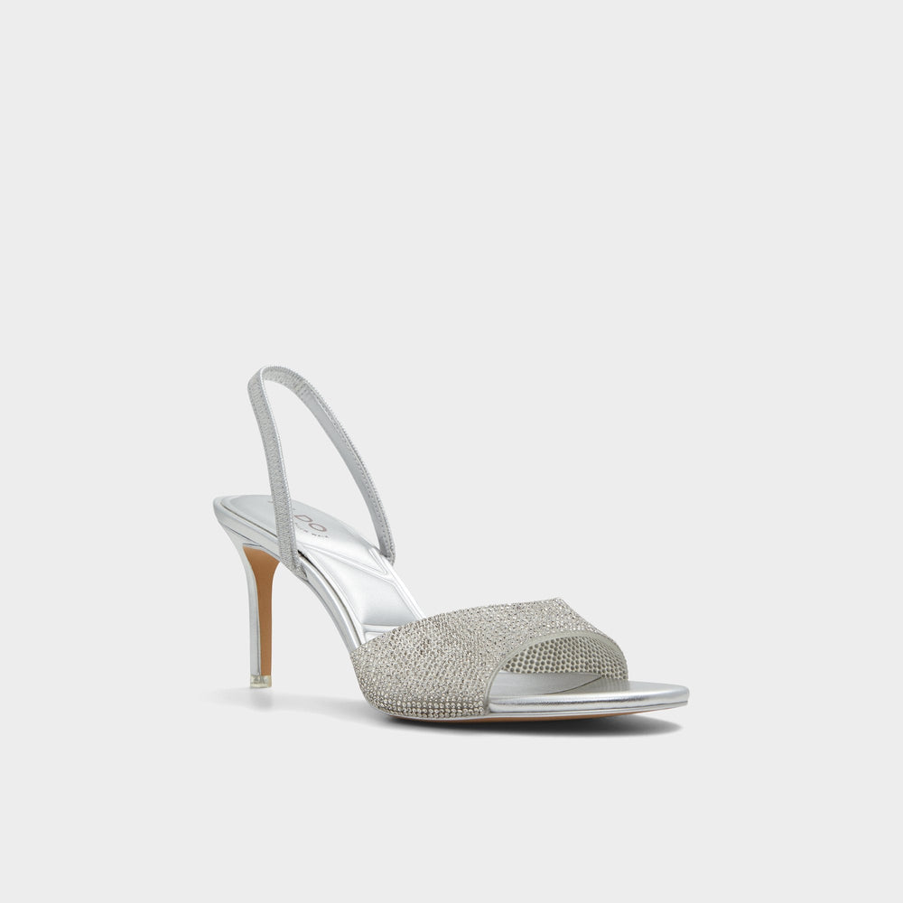 Aldo Aitana Silver Women's Heeled sandals - Slingback heeled sandal, Stiletto heel Silver