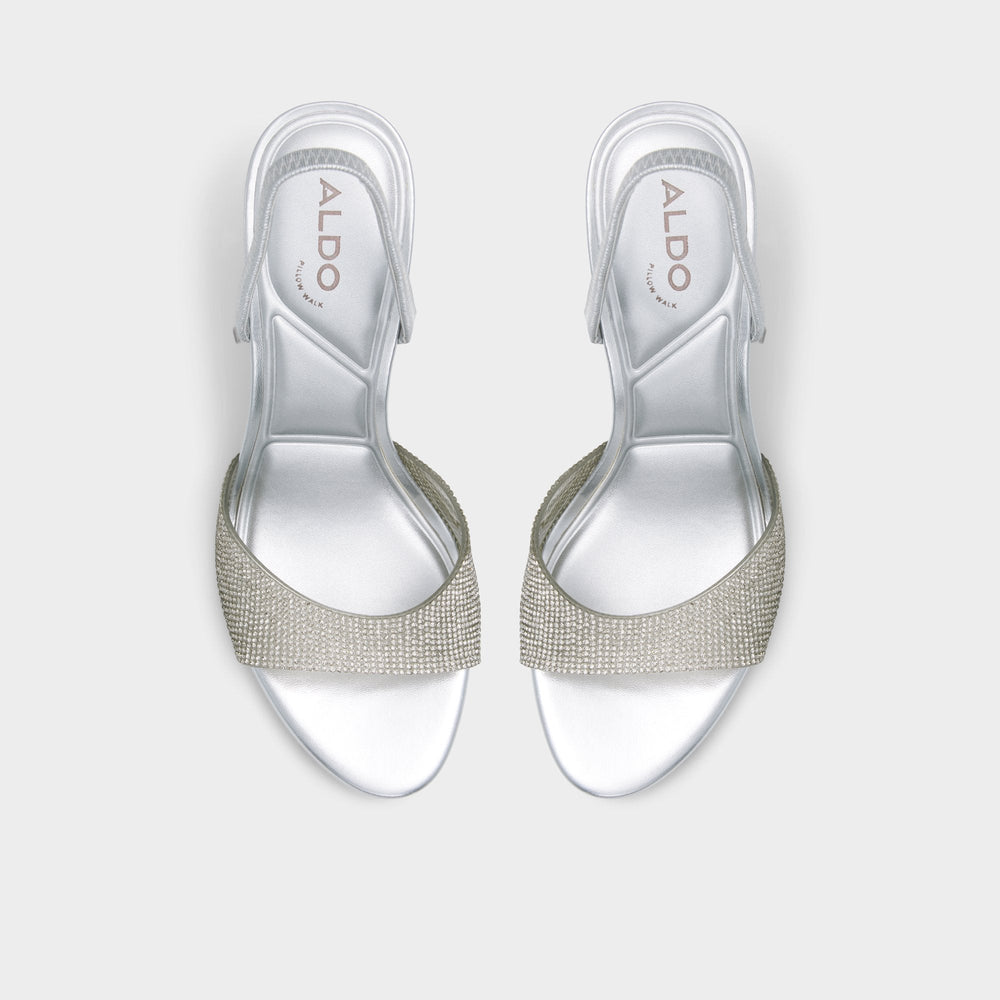 Aldo Aitana Silver Women's Heeled sandals - Slingback heeled sandal, Stiletto heel Silver