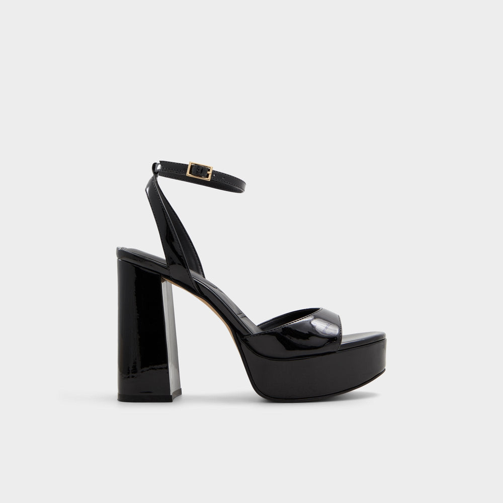 Aldo Valoria Black Women's Platform sandals - Strappy heeled sandal, Platform Black