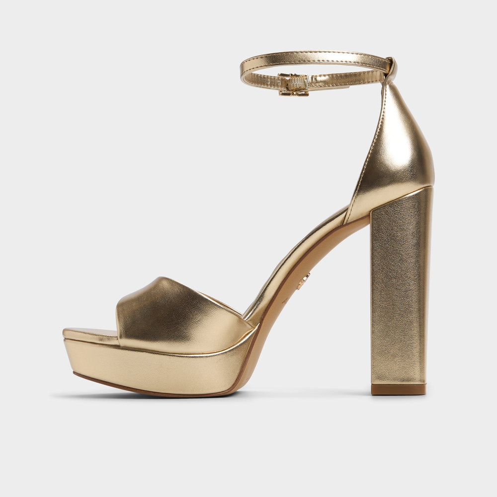 Aldo Enaegyn 2.0 in Gold - Strappy heeled sandal, Platform Gold