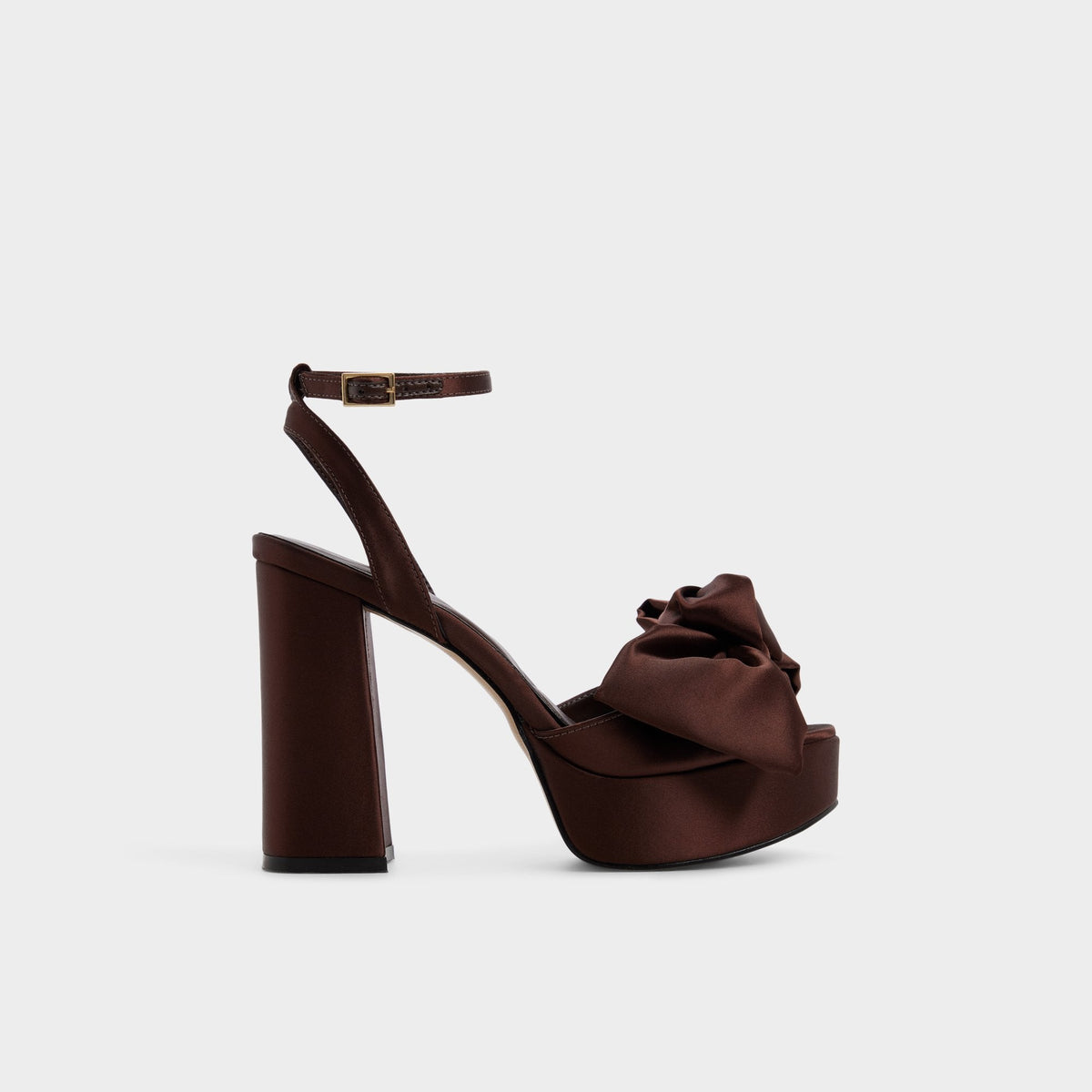 Aldo Luscious in Dark Brown - Strappy heeled sandal, Platform Dark brown