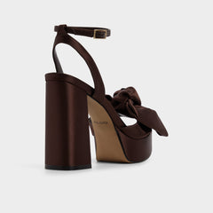 Aldo Luscious in Dark Brown - Strappy heeled sandal, Platform Dark brown