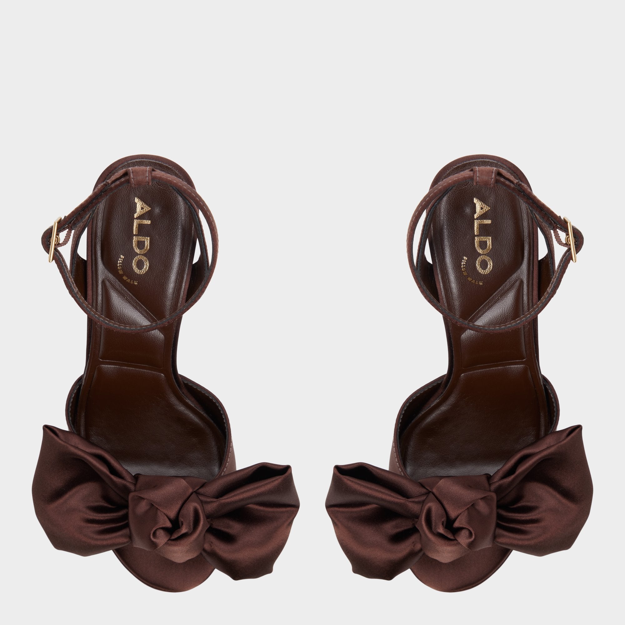 Aldo Luscious in Dark Brown - Strappy heeled sandal, Platform Dark brown