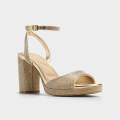 Aldo Alluring Champagne Women's Strappy sandals - Strappy heeled sandal, Platform Champagne