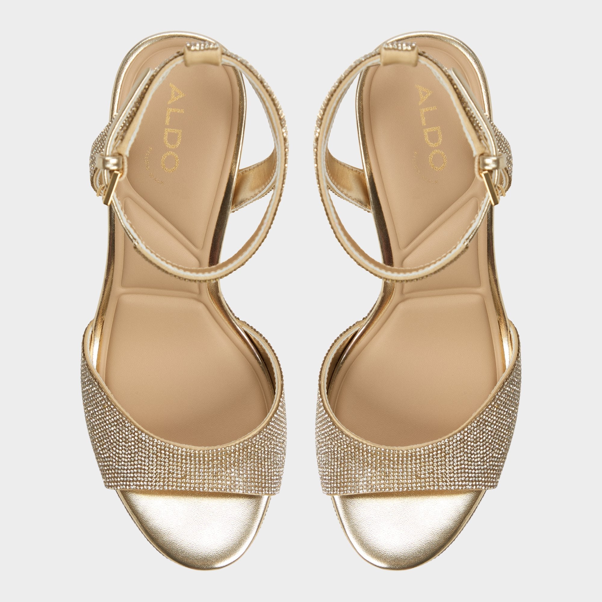 Aldo Alluring Champagne Women's Strappy sandals - Strappy heeled sandal, Platform Champagne