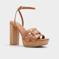 Aldo Valaberel Medium Brown Women's Platform sandals - Strappy heeled sandal, Platform Medium brown