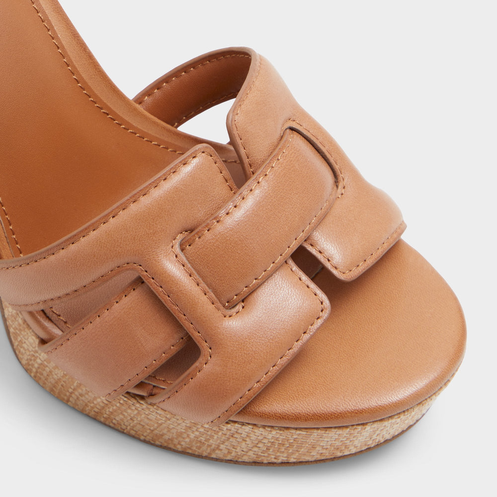 Aldo Valaberel Medium Brown Women's Platform sandals - Strappy heeled sandal, Platform Medium brown