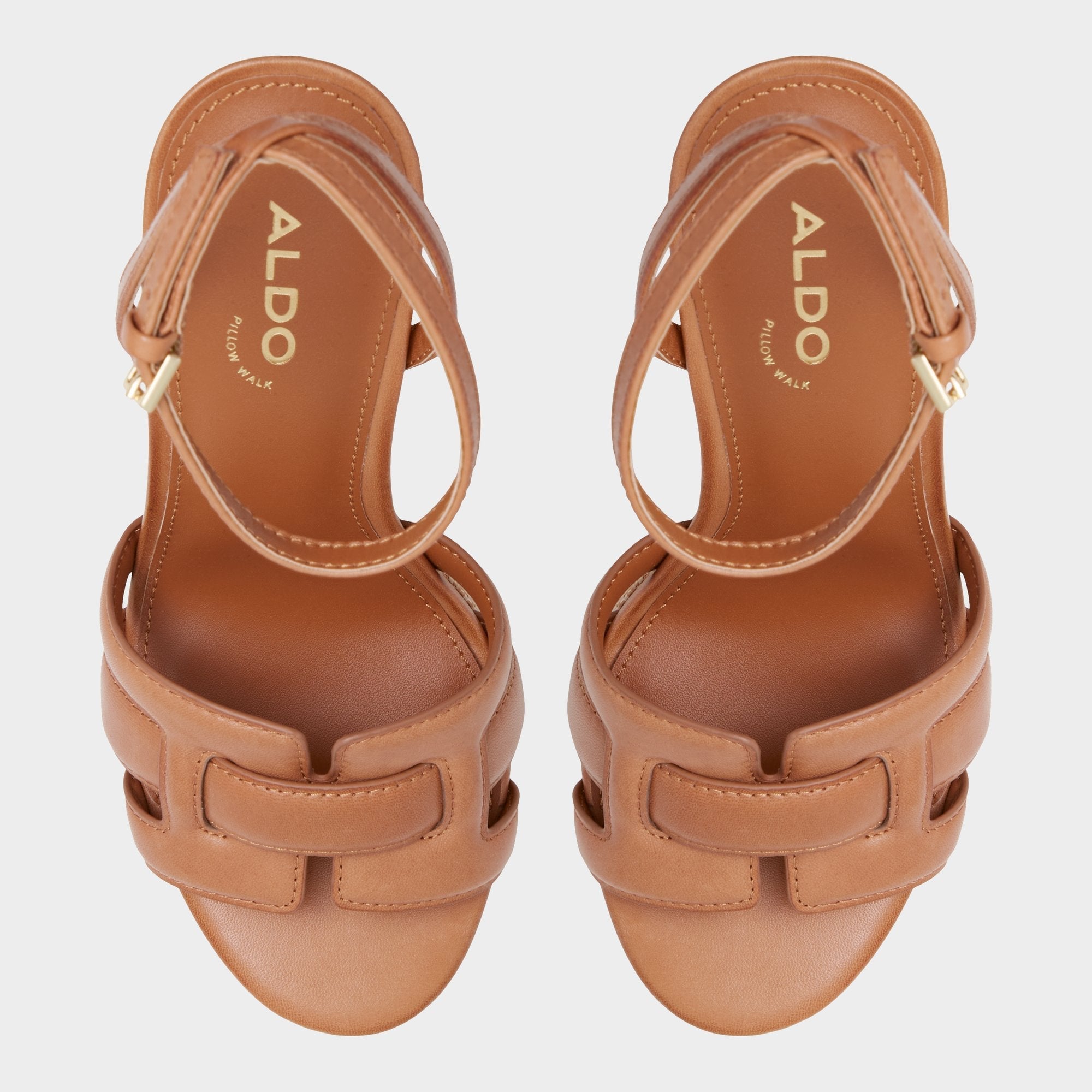 Aldo Valaberel Medium Brown Women's Platform sandals - Strappy heeled sandal, Platform Medium brown