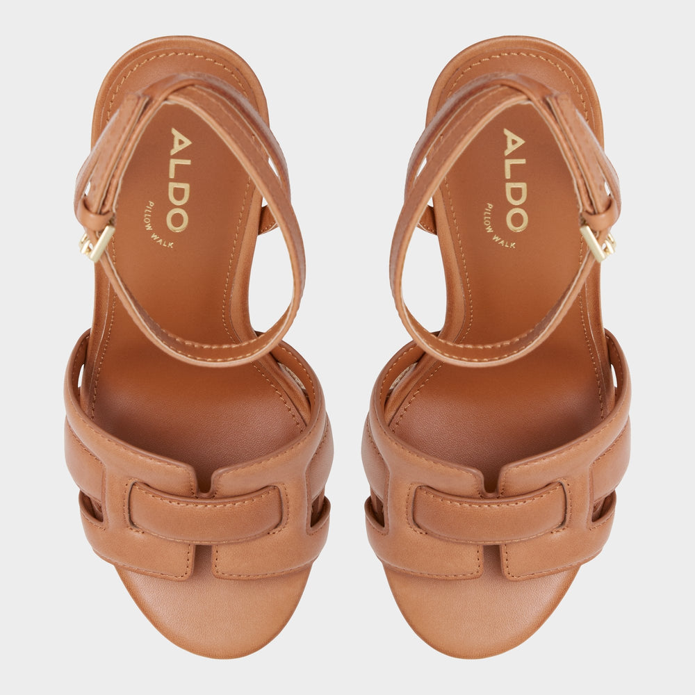 Aldo Valaberel Medium Brown Women's Platform sandals - Strappy heeled sandal, Platform Medium brown