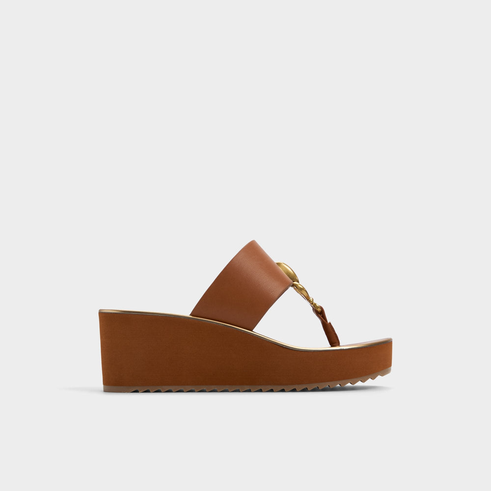 Aldo Penelopy Medium Brown Women's Platform sandals - Wedge sandal, Wedge heel Medium brown