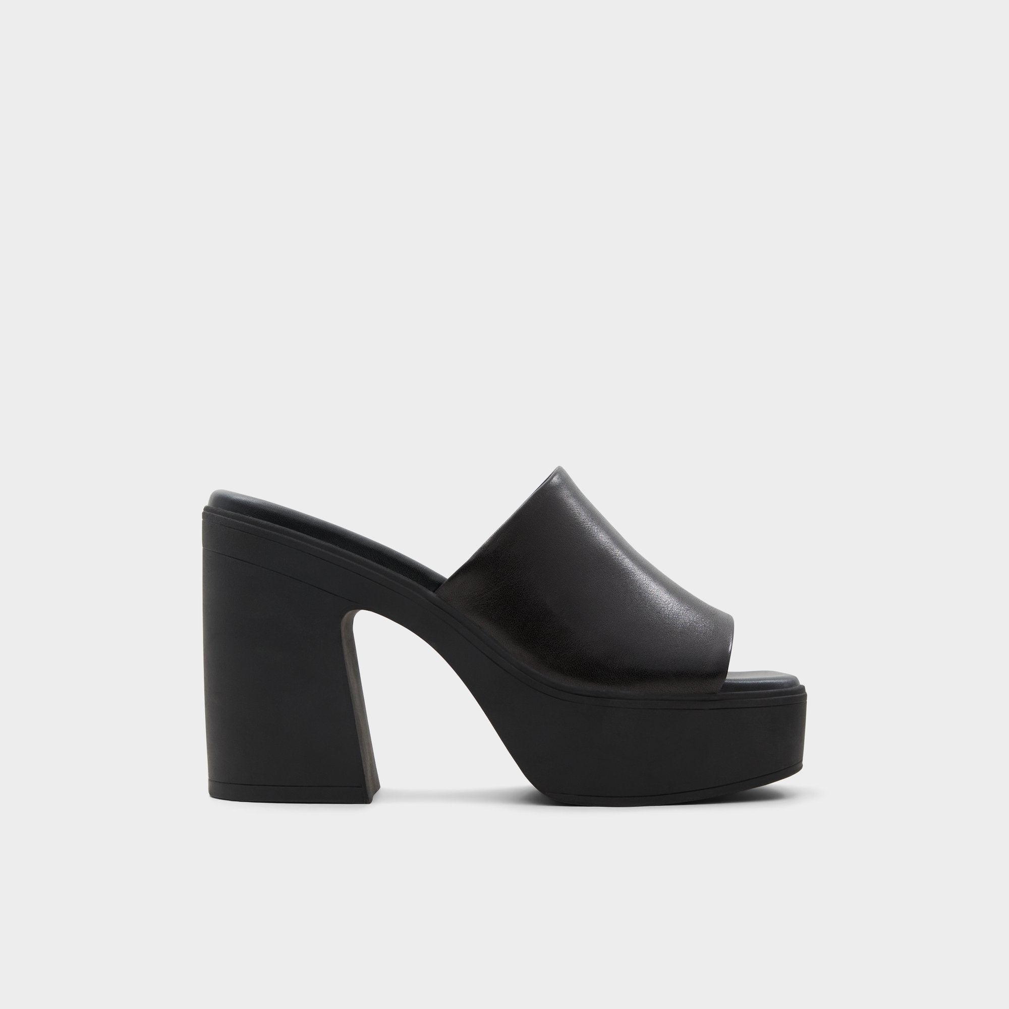 Aldo Maysee Other Black Leather Smooth Women's Mule slides - Heeled mule, Platform Other black
