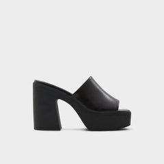 Aldo Maysee Other Black Leather Smooth Women's Mule slides - Heeled mule, Platform Other black