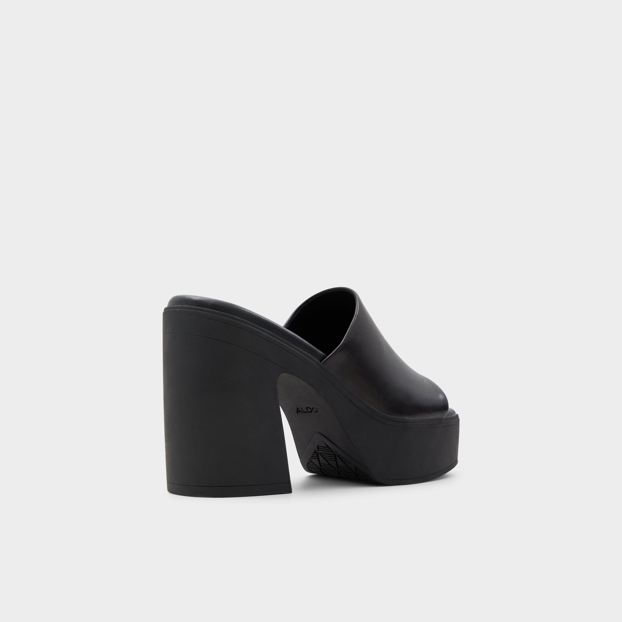 Aldo Maysee Other Black Leather Smooth Women's Mule slides - Heeled mule, Platform Other black