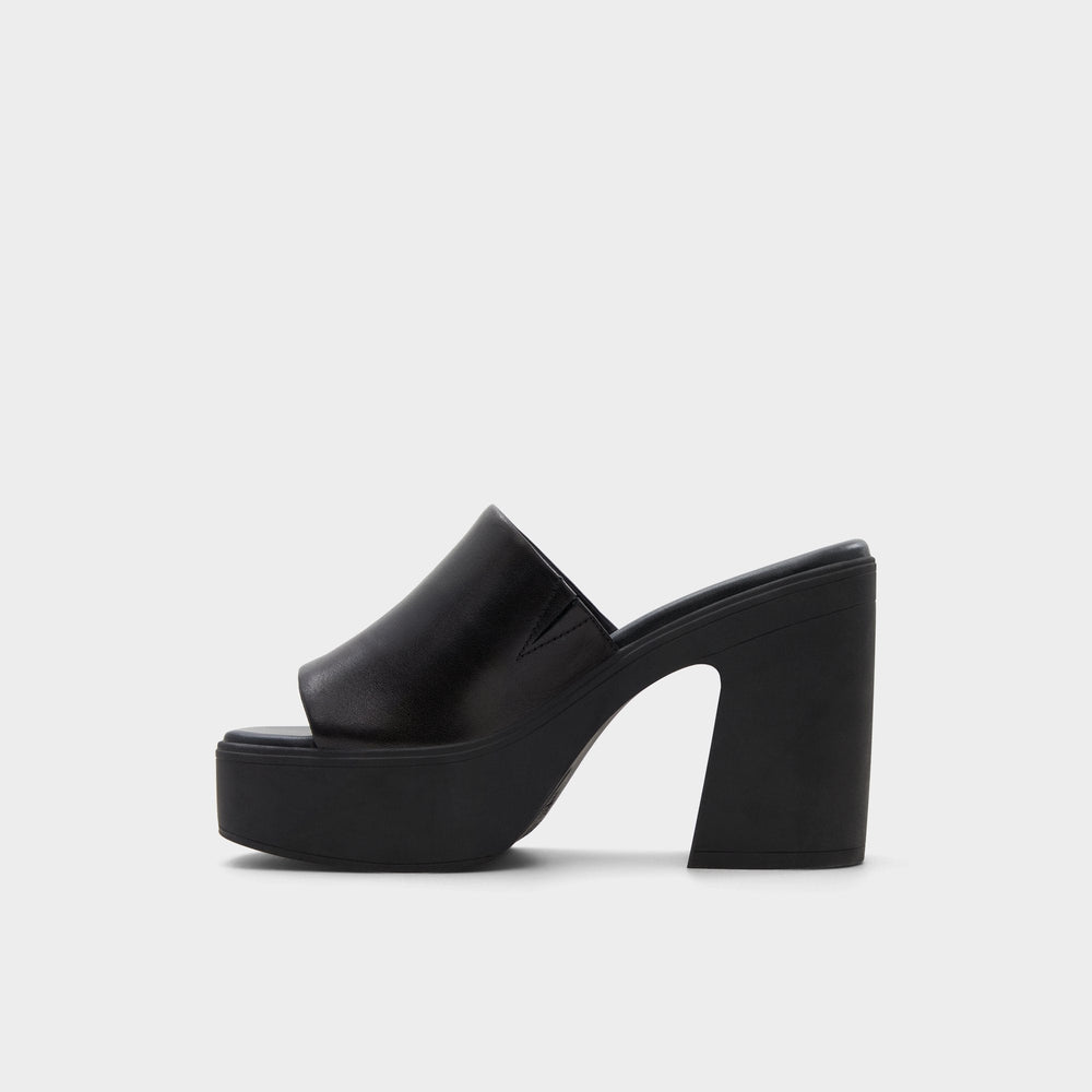 Aldo Maysee Other Black Leather Smooth Women's Mule slides - Heeled mule, Platform Other black