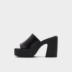 Aldo Maysee Other Black Leather Smooth Women's Mule slides - Heeled mule, Platform Other black