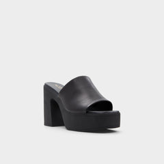 Aldo Maysee Other Black Leather Smooth Women's Mule slides - Heeled mule, Platform Other black