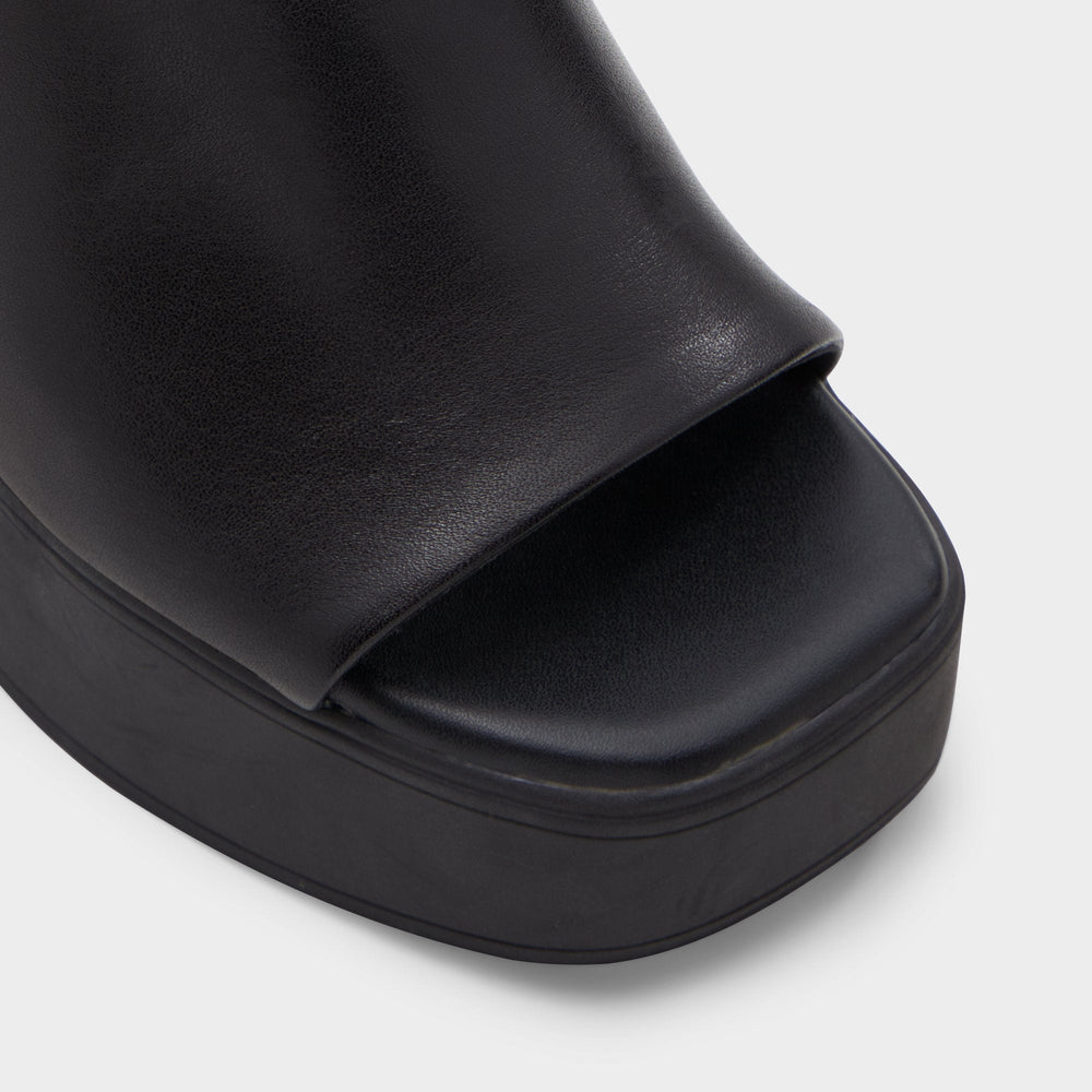 Aldo Maysee Other Black Leather Smooth Women's Mule slides - Heeled mule, Platform Other black
