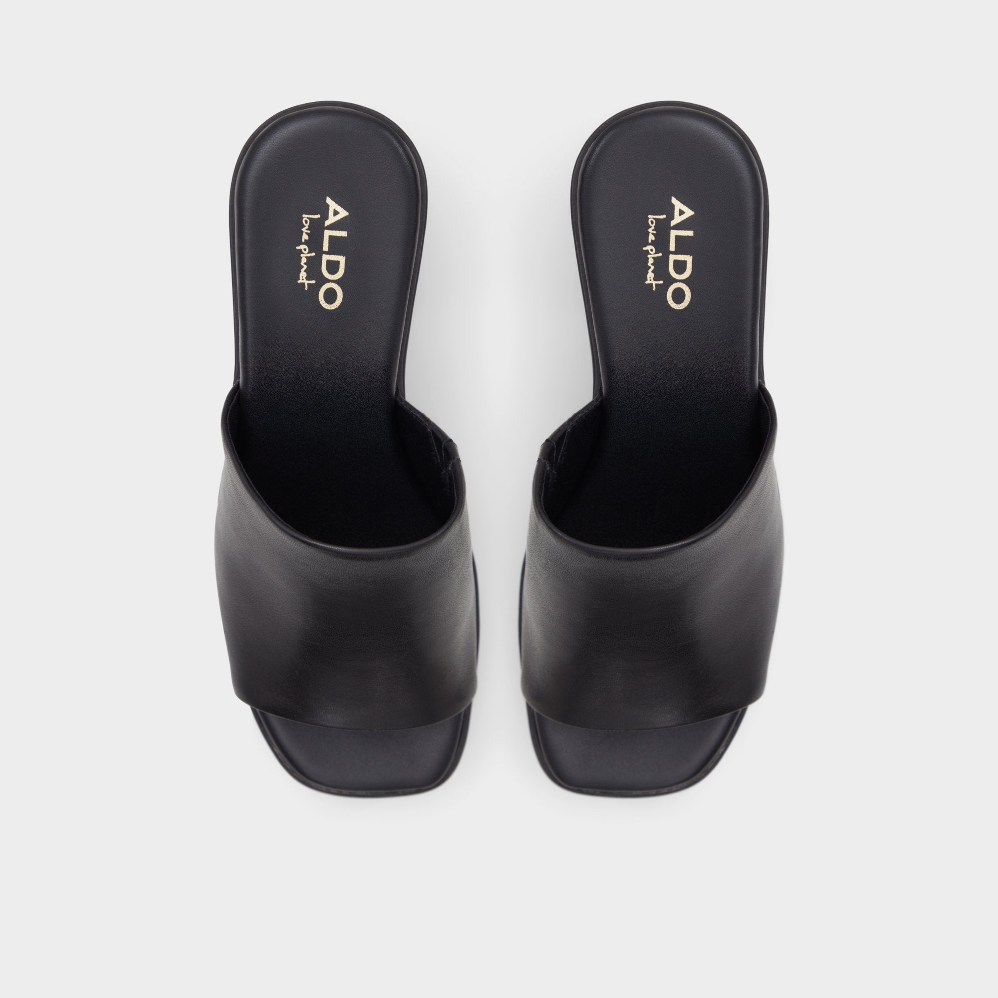Aldo Maysee Other Black Leather Smooth Women's Mule slides - Heeled mule, Platform Other black