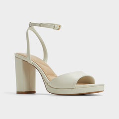 Aldo Gracious White/Bone Women's Block heels - Strappy heeled sandal, Block heel White/Bone