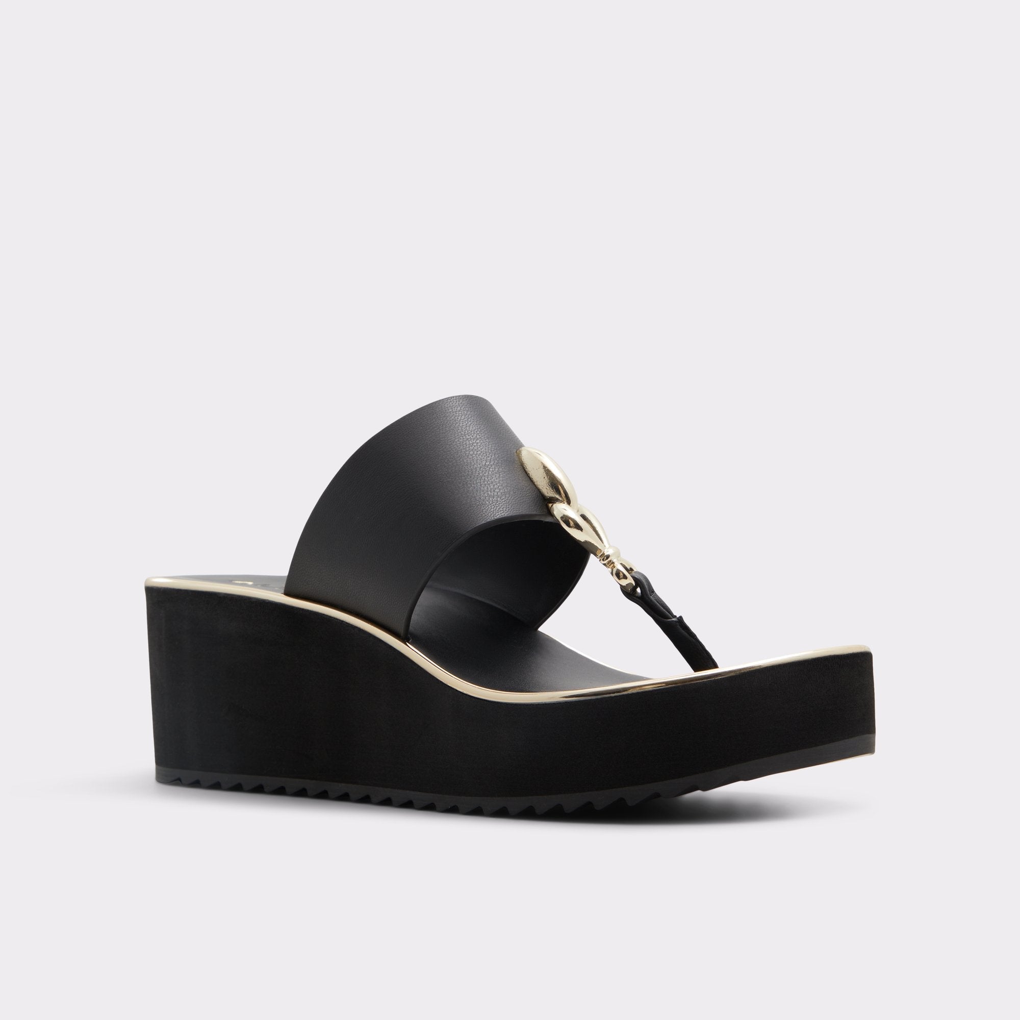 Aldo Penelopy Black Women's Wedges - Wedge sandal, Wedge heel Black