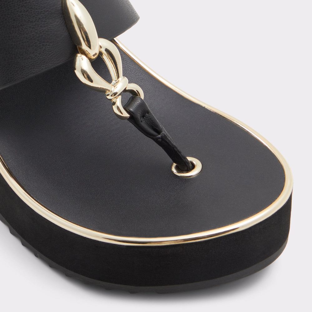 Aldo Penelopy Black Women's Wedges - Wedge sandal, Wedge heel Black
