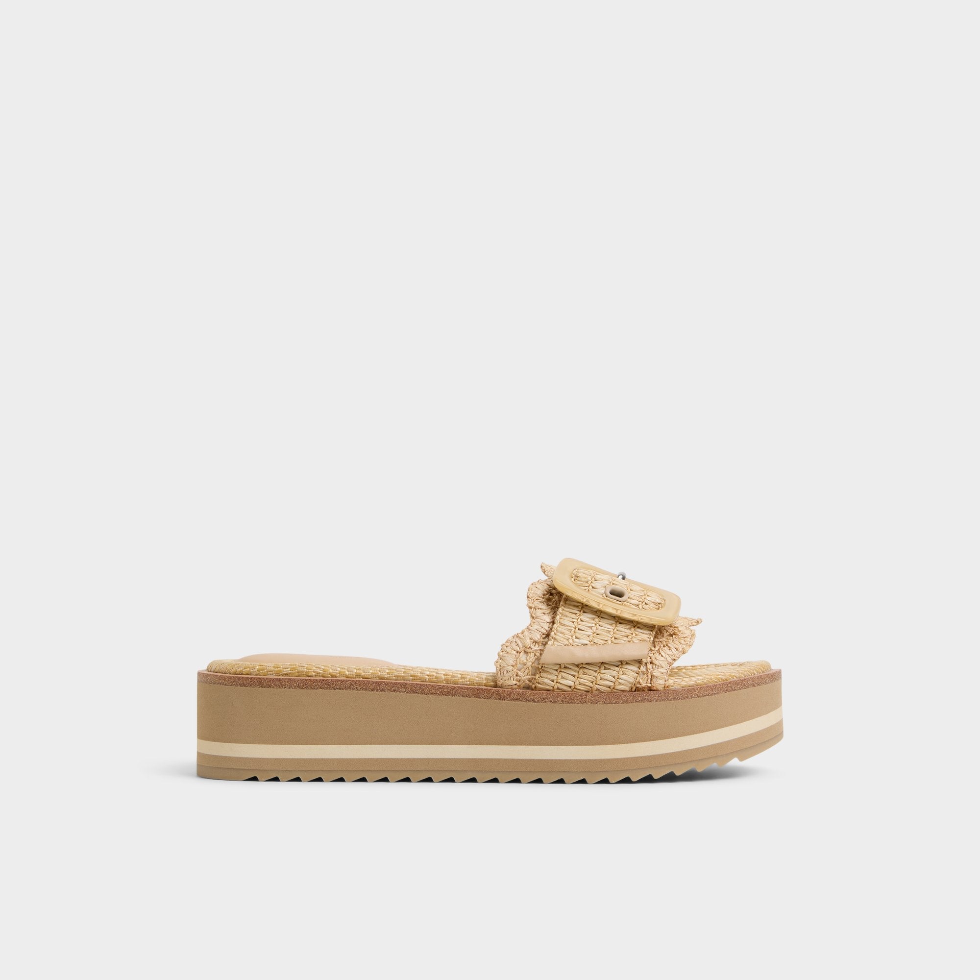 Aldo Wavynelly Light Beige Women's Flats - Slide sandal, Platform Light beige