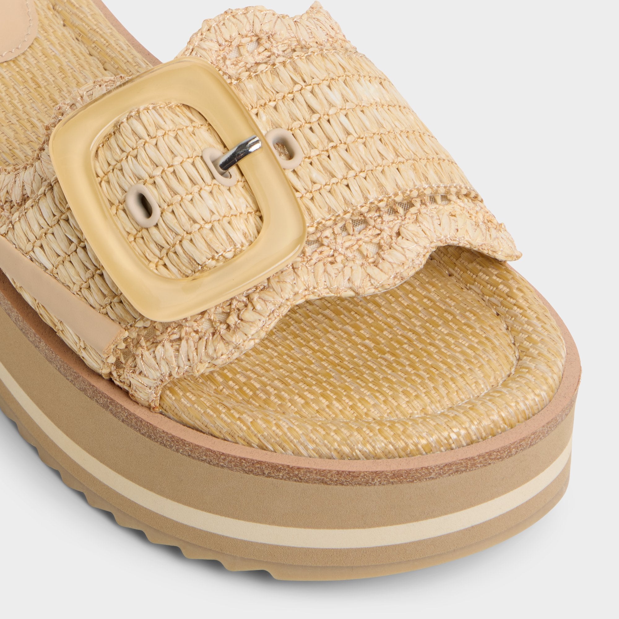 Aldo Wavynelly Light Beige Women's Flats - Slide sandal, Platform Light beige
