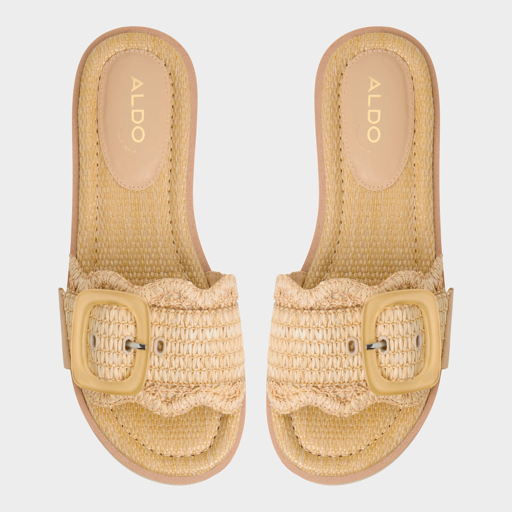 Aldo Wavynelly Light Beige Women's Flats - Slide sandal, Platform Light beige