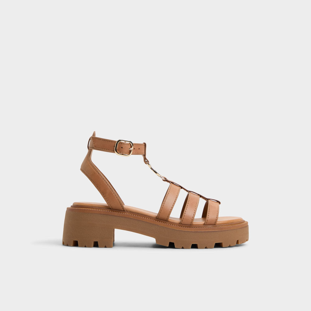 Aldo Lamington Medium Brown Women's Strappy sandals - Gladiator sandal, Lug sole Medium Brown