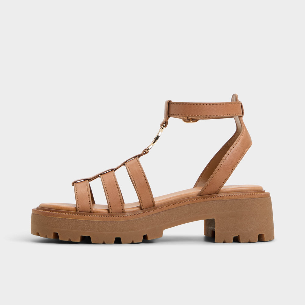 Aldo Lamington Medium Brown Women's Strappy sandals - Gladiator sandal, Lug sole Medium Brown