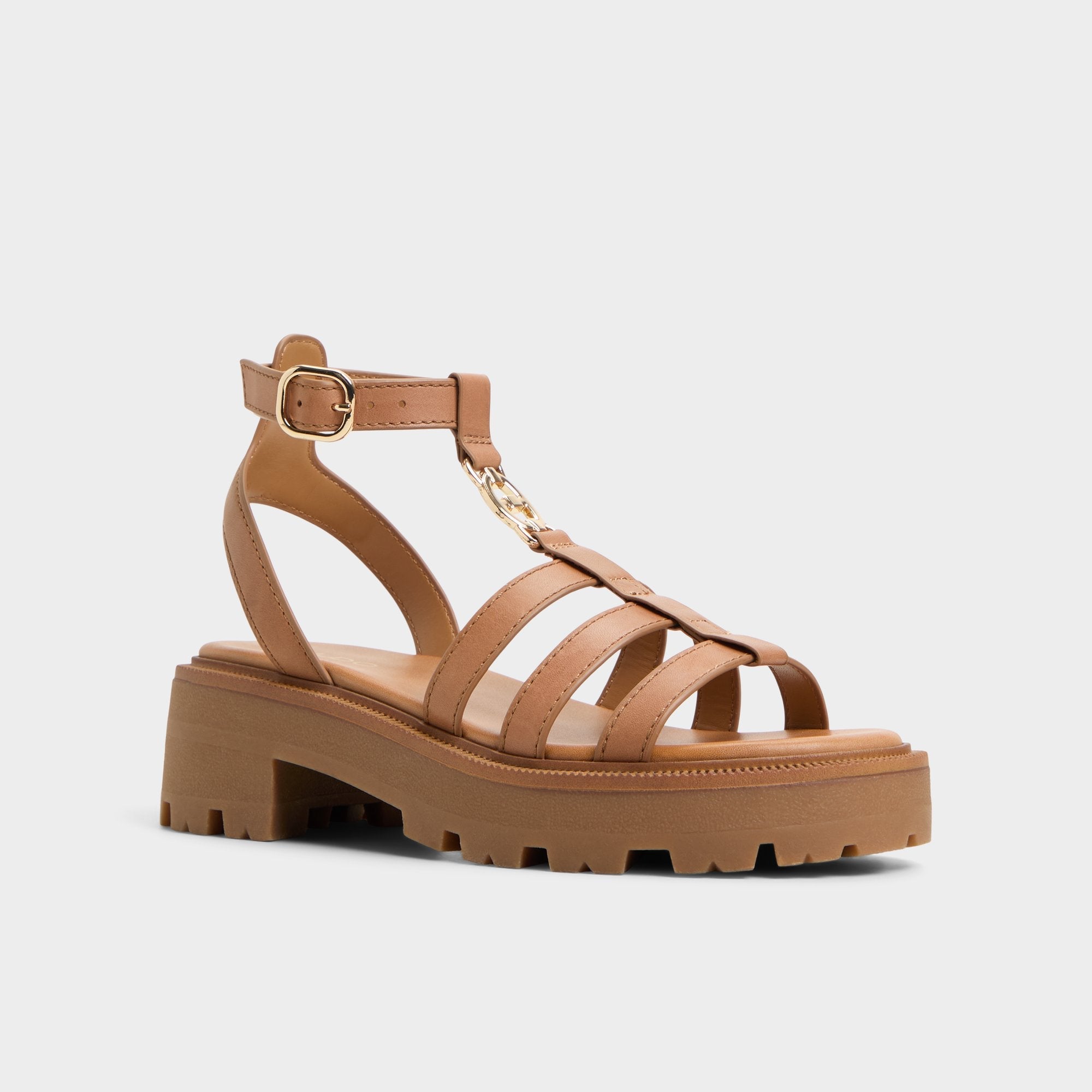 Aldo Lamington Medium Brown Women's Strappy sandals - Gladiator sandal, Lug sole Medium Brown