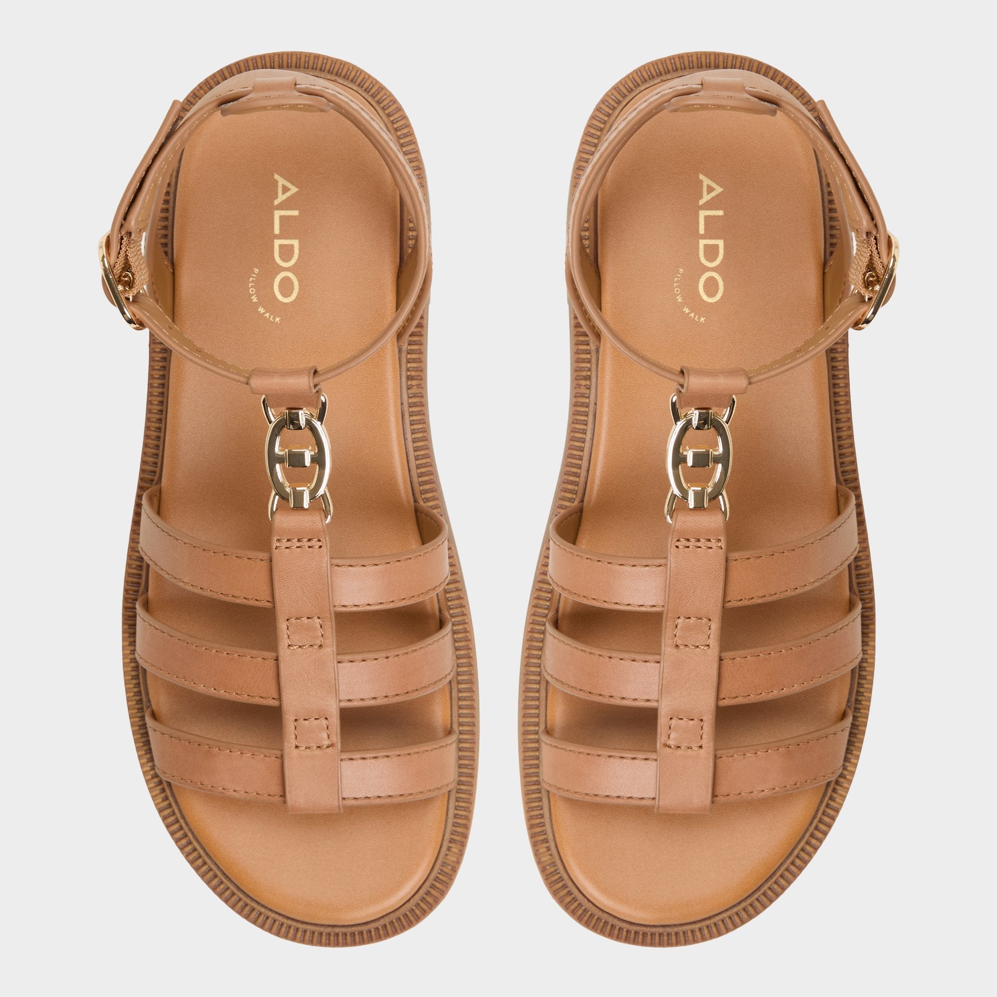 Aldo Lamington Medium Brown Women's Strappy sandals - Gladiator sandal, Lug sole Medium Brown