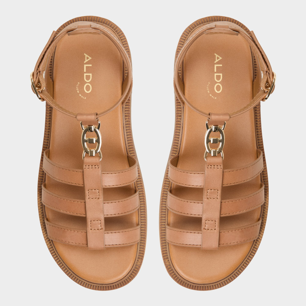 Aldo Lamington Medium Brown Women's Strappy sandals - Gladiator sandal, Lug sole Medium Brown