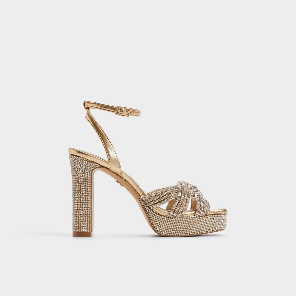 Aldo Shimma Gold Women's Iridescent metallics - Strappy heeled sandal, Platform Gold