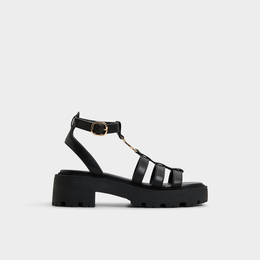 Aldo Lamington Black Women's Strappy sandals - Gladiator sandal, Lug sole Black