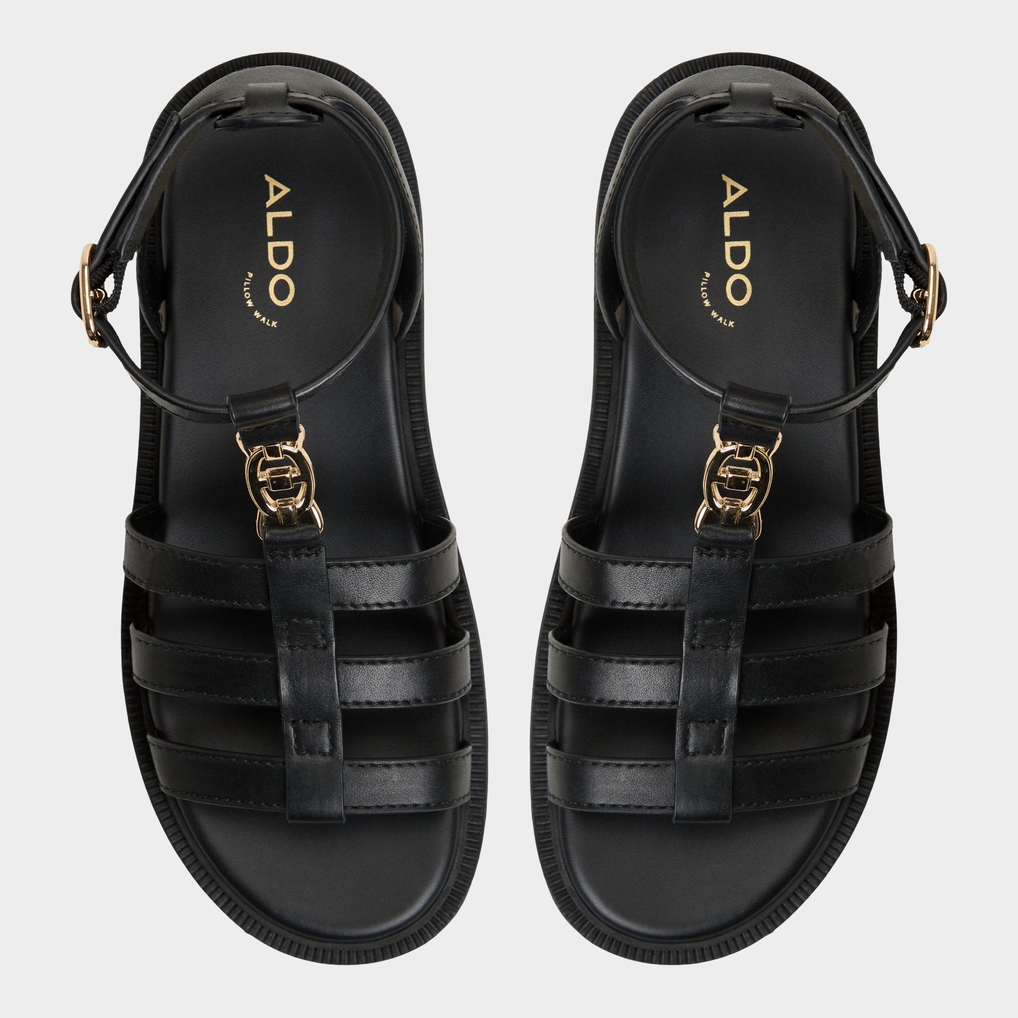 Aldo Lamington Black Women's Strappy sandals - Gladiator sandal, Lug sole Black