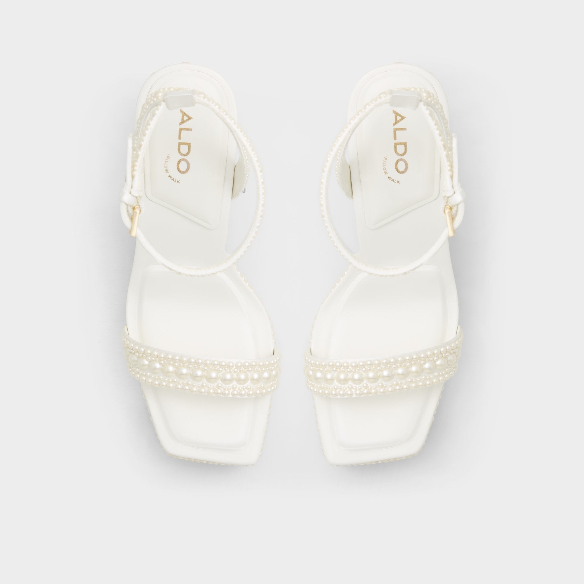 Aldo Lulu White Women's Strappy sandals - Strappy heeled sandal, Block heel White