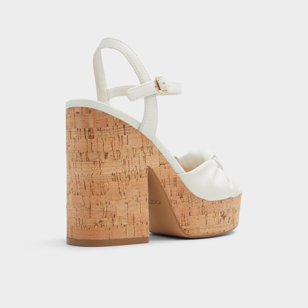 Aldo Ulialdan White/Bone Women's Platform sandals - Strappy heeled sandal, Platform White/Bone
