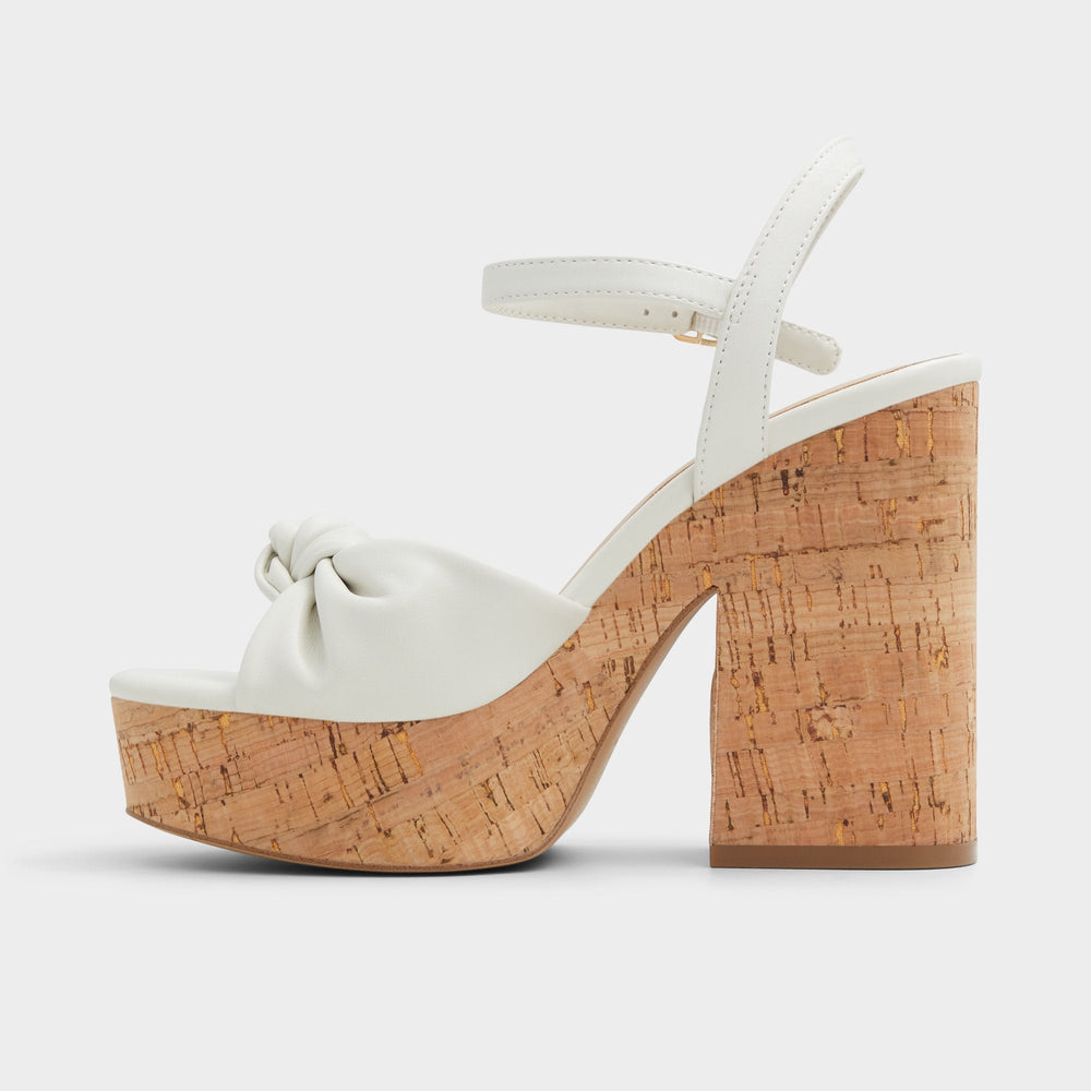 Aldo Ulialdan White/Bone Women's Platform sandals - Strappy heeled sandal, Platform White/Bone