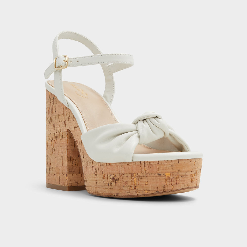 Aldo Ulialdan White/Bone Women's Platform sandals - Strappy heeled sandal, Platform White/Bone
