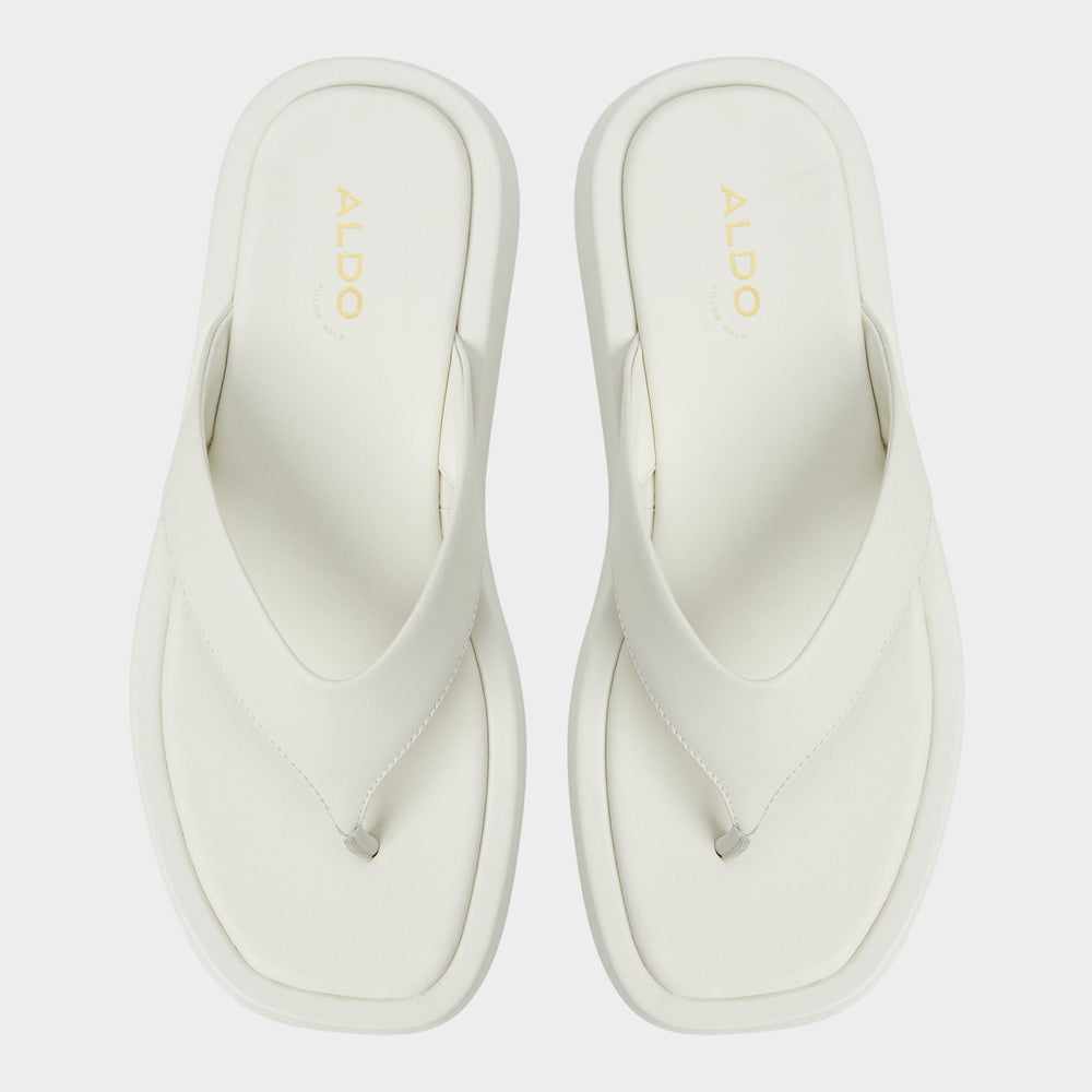Aldo Grettle White/Bone Women's Flats - Flip flop, Flatform White/bone