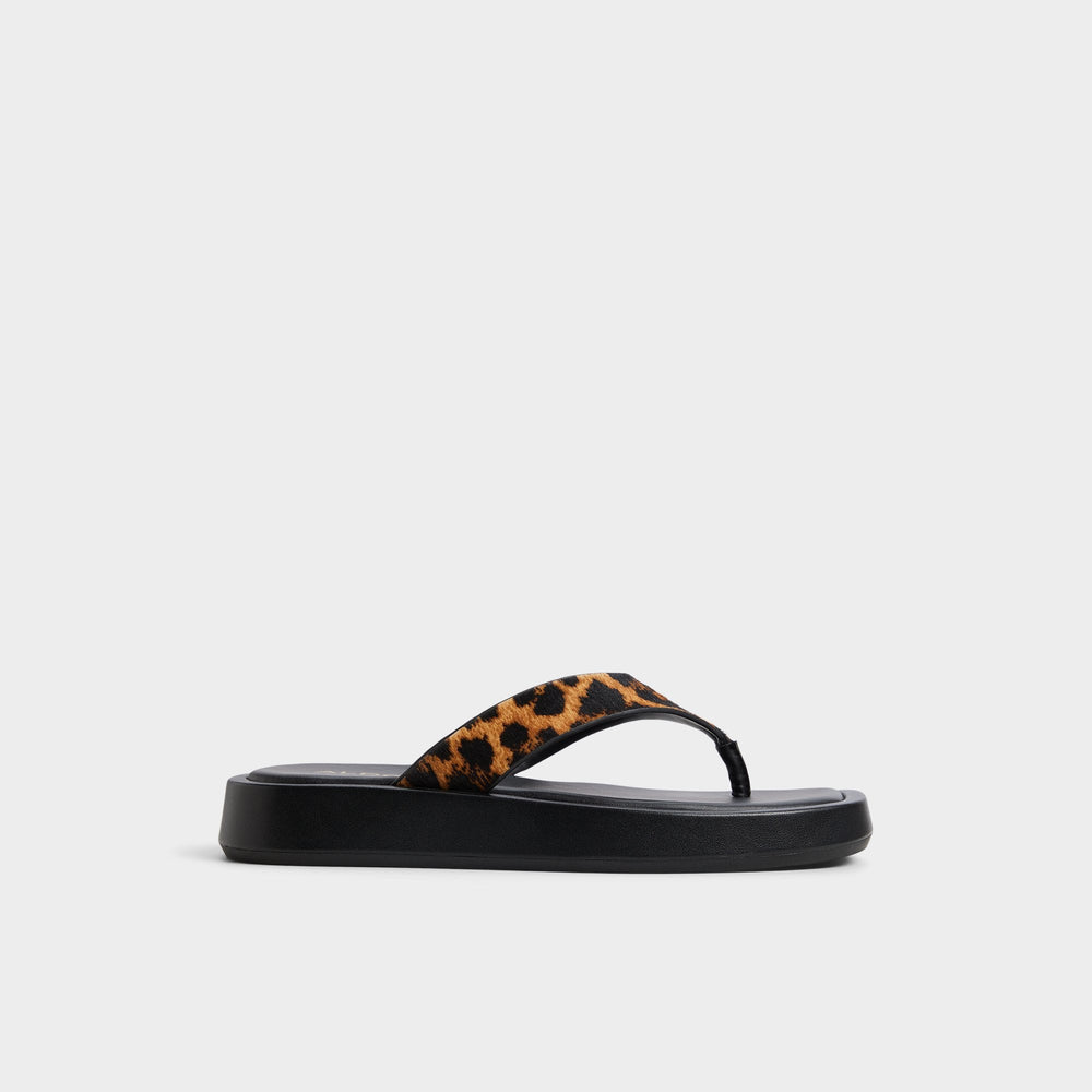 Aldo Grettle Brown Multi Women's Flats - Flip flop, Platform Brown Multi