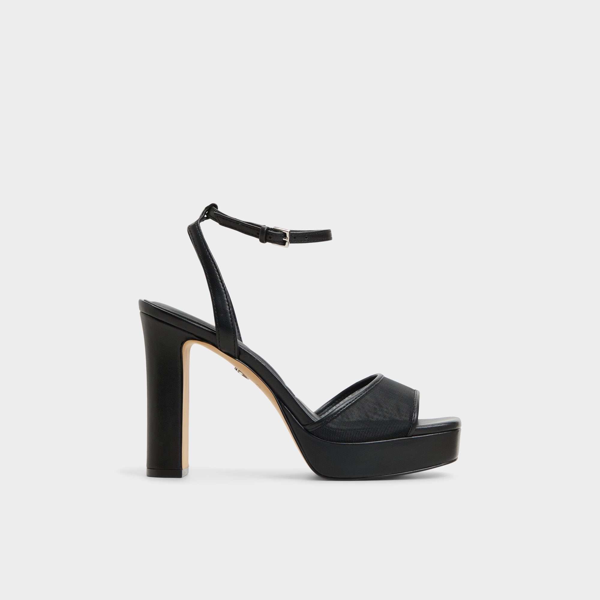 Aldo Chicglimmer Black Women's Platform sandals - Strappy heeled sandal, Block heel Black