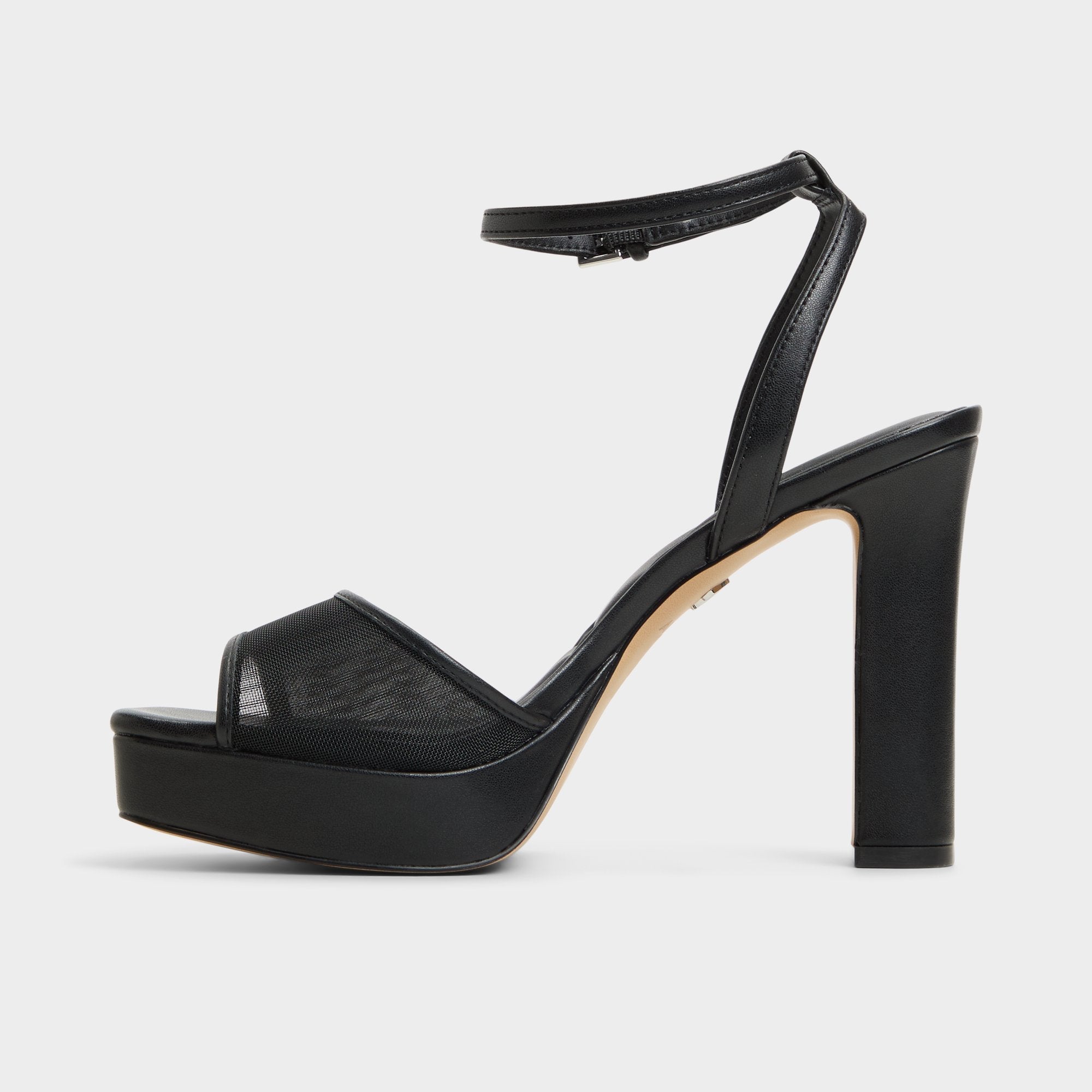 Aldo Chicglimmer Black Women's Platform sandals - Strappy heeled sandal, Block heel Black