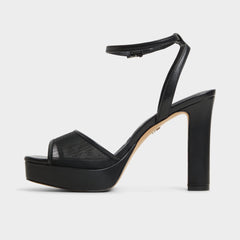 Aldo Chicglimmer Black Women's Platform sandals - Strappy heeled sandal, Block heel Black