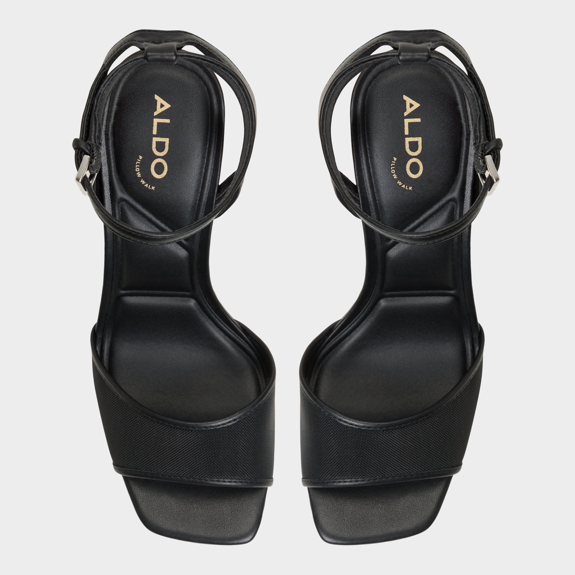 Aldo Chicglimmer Black Women's Platform sandals - Strappy heeled sandal, Block heel Black