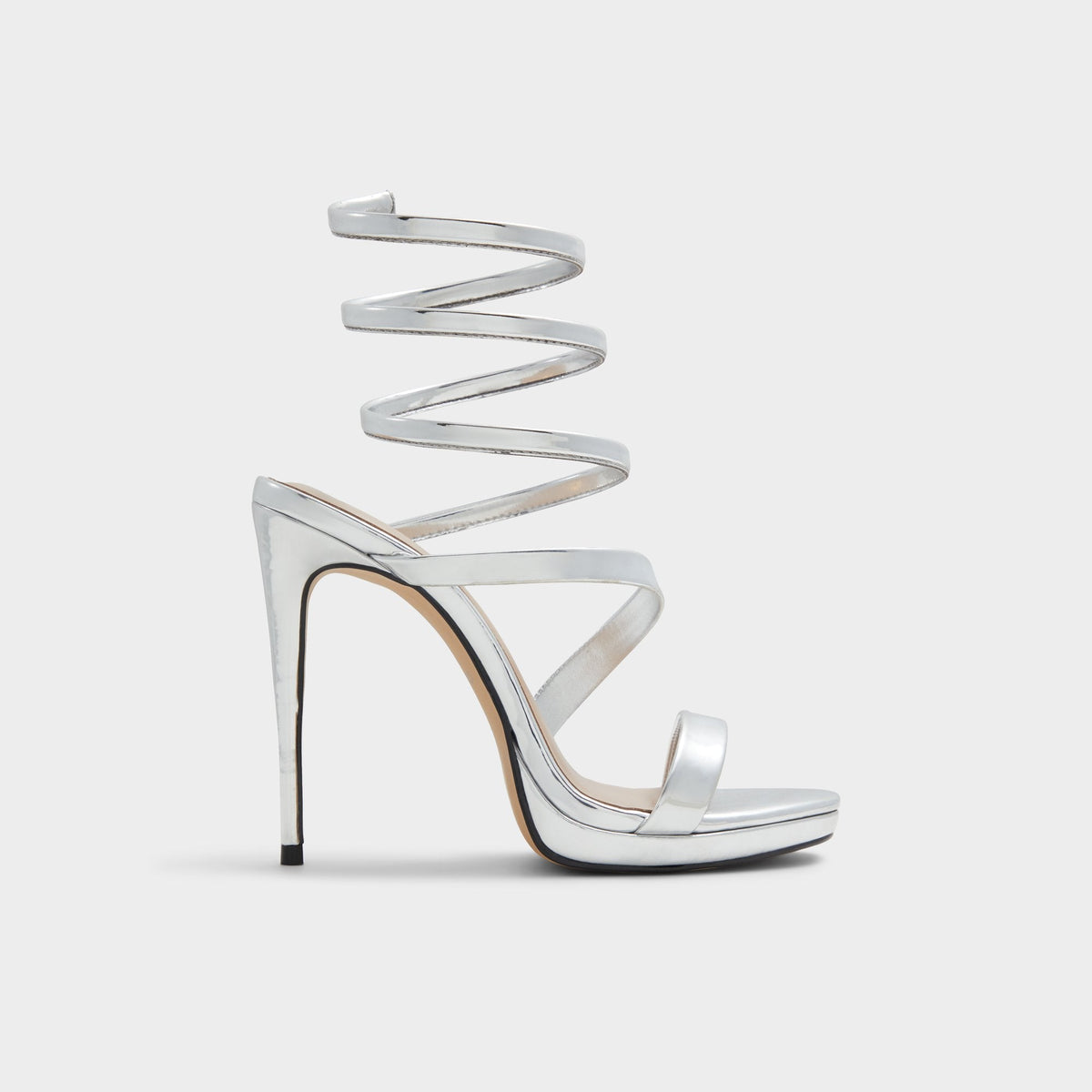 Aldo Katswirl in Silver - Strappy sandal, Stiletto platform Silver