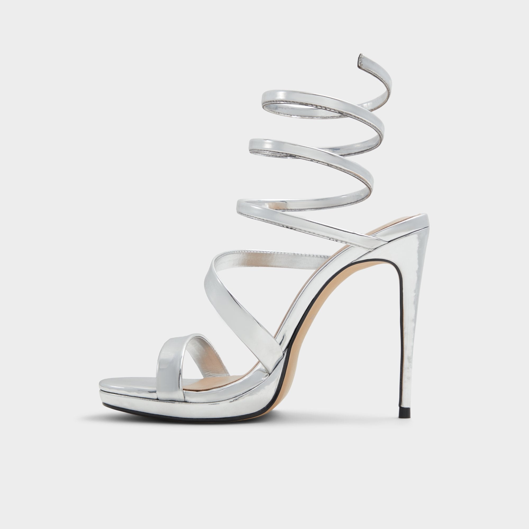 Aldo Katswirl in Silver - Strappy sandal, Stiletto platform Silver