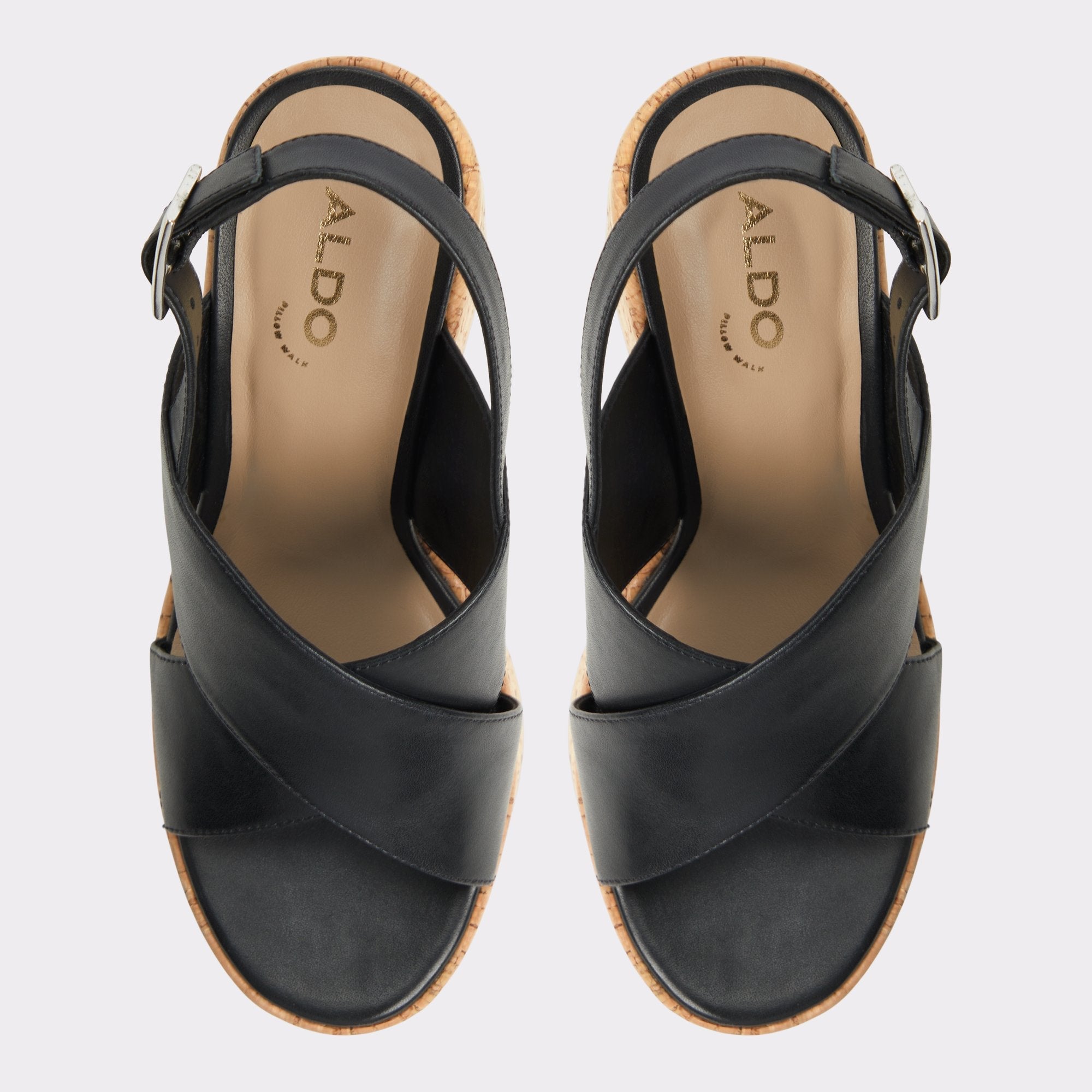 Aldo Sandcastle Black Women's Platform sandals - Strappy wedge sandal Black